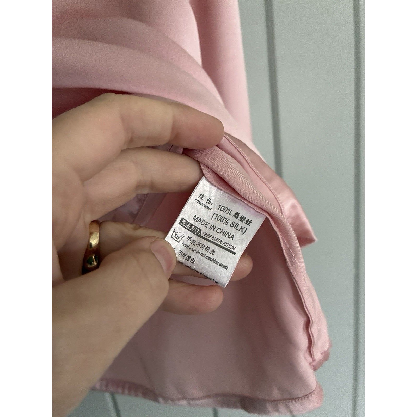 Nwt Silksilky Pink Satin Pajama Top M Medium Soft Pink Embroidered 3/4 New — image 7 of 7